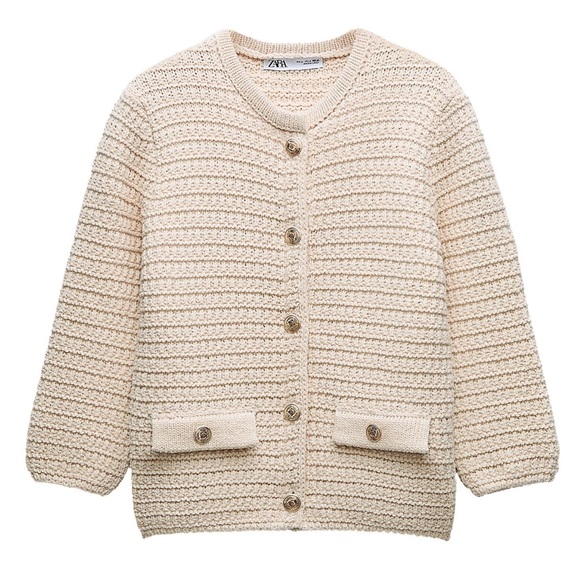 Zara Sweaters - ZARA KNIT CARDIGAN WITH ELBOW-LENGTH SLEEVES SIZE XL NWT